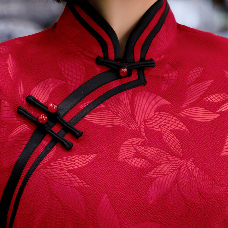 Kawaii Fashion China Dress Whimsical Bubble Blossom Jacquard Dress