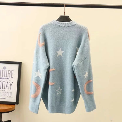 Kawaii Fashion Sweater Clover Knits and Lavender Dreams Sweater