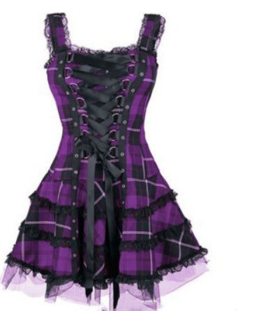 Kawaii Fashion Punk Dress Whimsical Berry Garden Cotton Dress