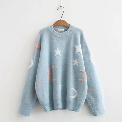 Kawaii Fashion Sweater Clover Knits and Lavender Dreams Sweater