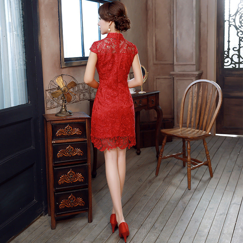 Kawaii Fashion China Dress Whispers of Lace Moonlit Cheongsam Dress