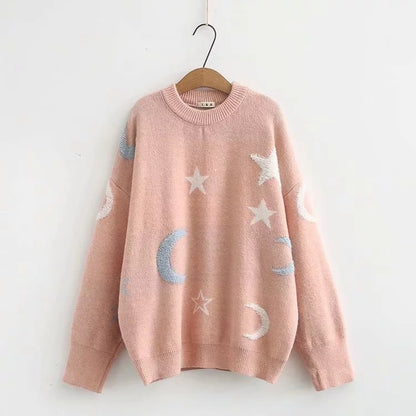 Kawaii Fashion Sweater Clover Knits and Lavender Dreams Sweater