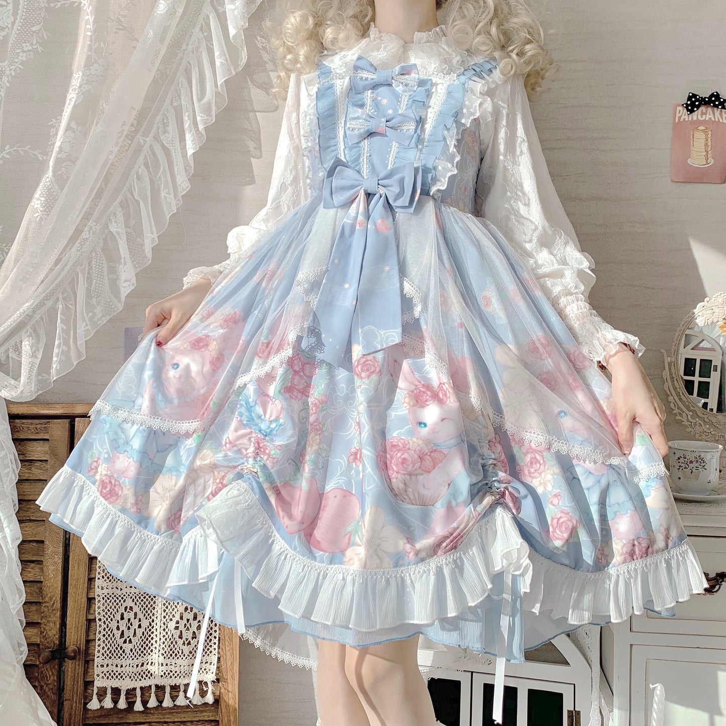 Kawaii Fashion Lolita Dress Whimsical Cherry Blossom Dreamer Dress