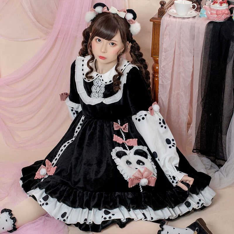 Kawaii Fashion Goth Dress Midnight Velvet Whisper Dress