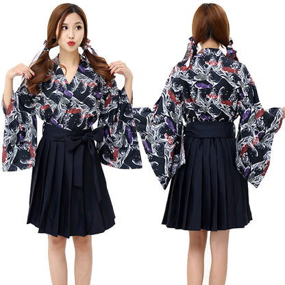 Improved Kimono With Carp Streamer And Wind Print