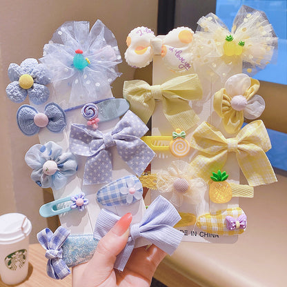 Kawaii Fashion Whimsical Blossom Bow Hair Accessory Ensemble