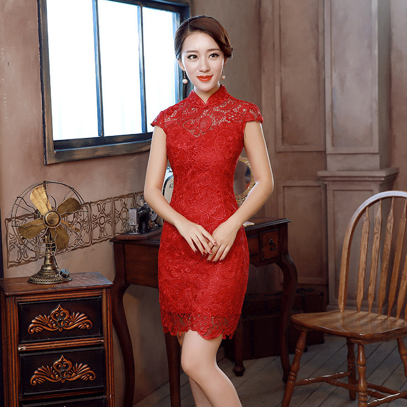 Kawaii Fashion China Dress Whispers of Lace Moonlit Cheongsam Dress