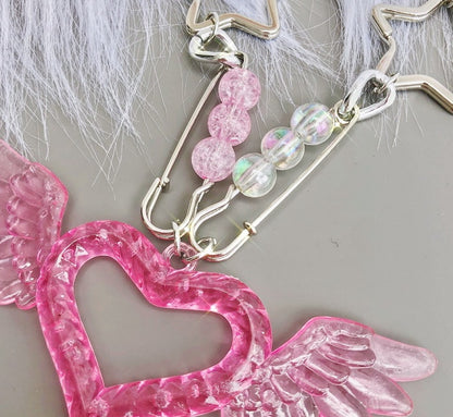 Kawaii fashion accessory whimsical heartstrings pendant necklace