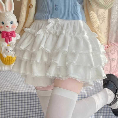 Kawaii Fashion Skirt Blushing Petal Chenille Dream Skirt Set