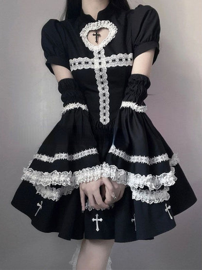 Kawaii Fashion Goth Dress Whispering Cherry Blossom A-Line Dress