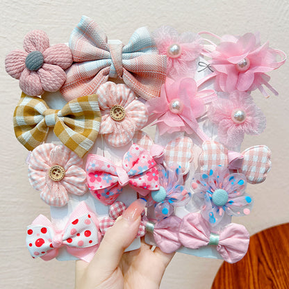 Kawaii Fashion Whimsical Blossom Bow Hair Accessory Ensemble