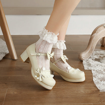 Kawaii Fashion Shoes Velvet Apricot Dreamstep Heels