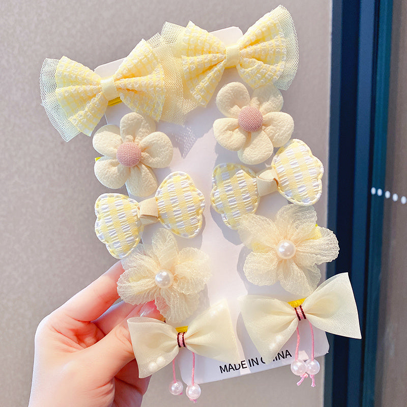 Kawaii Fashion Whimsical Blossom Bow Hair Accessory Ensemble