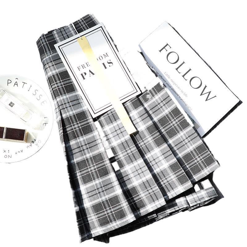 Kawaii Fashion Skirt Lavender Honey Plaid Pleat Skirt