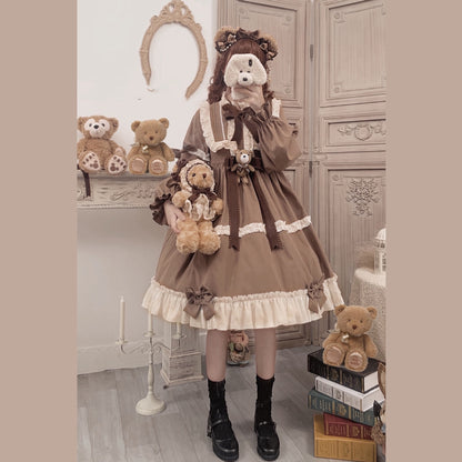 Kawaii Fashion Lolita Dress Caramel Blossom Chiffon Delight Dress