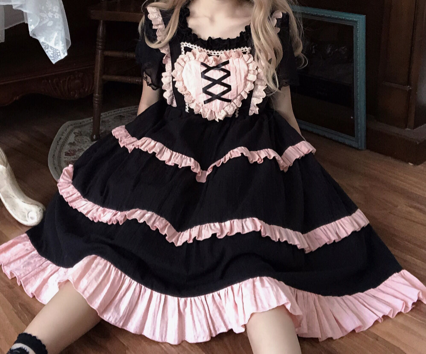 Kawaii Fashion Lolita Dress Whimsical Chiffon Dreams Ensemble