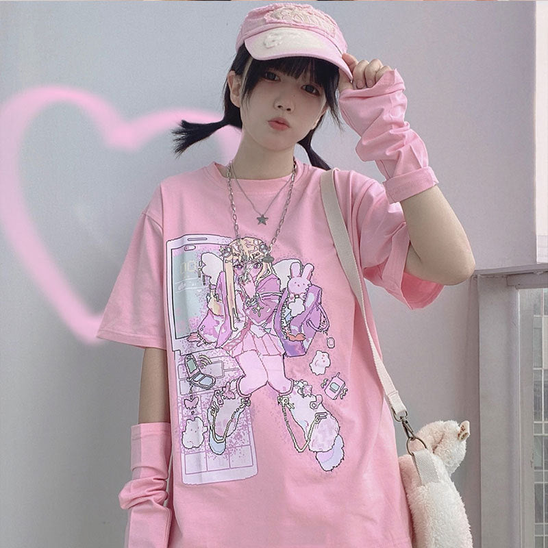 Kawaii Fashion Shirt Whimsical Lilac Dreamer Pullover Top