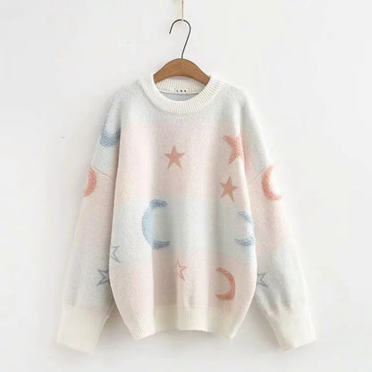Kawaii Fashion Sweater Clover Knits and Lavender Dreams Sweater