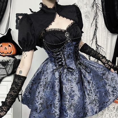 Kawaii Fashion Goth Dress Whispers of Flora A-Line Enchantment Dress