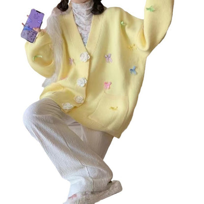 Kawaii Fashion Sweater Whipped Cream Bow Embrace Cardigan