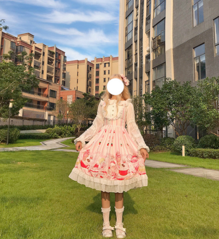 Meow Sauce Ice Cream Suspender Jsk Dress