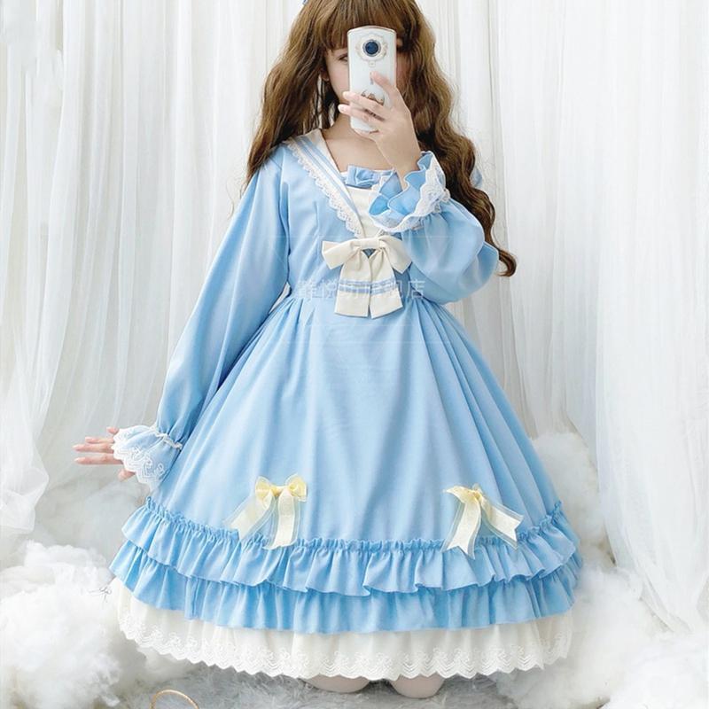 Kawaii Fashion Lolita Dress Navy Lace Enchantment Princess Dress
