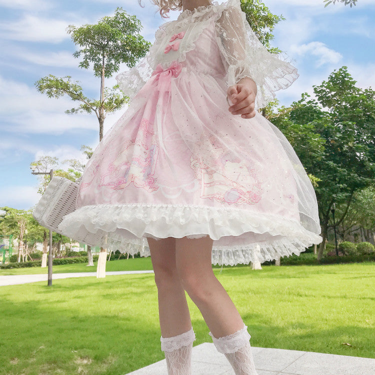 Kawaii Fashion Lolita Dress Whispers of Blossom Chiffon Daybreak Reverie