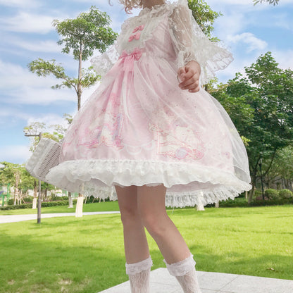 Kawaii Fashion Lolita Dress Whispers of Blossom Chiffon Daybreak Reverie