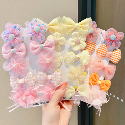 Kawaii Fashion Whimsical Blossom Bow Hair Accessory Ensemble