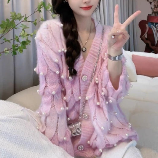 Kawaii Fashion Sweater Whimsical Dreamscape Gradient Cardigan