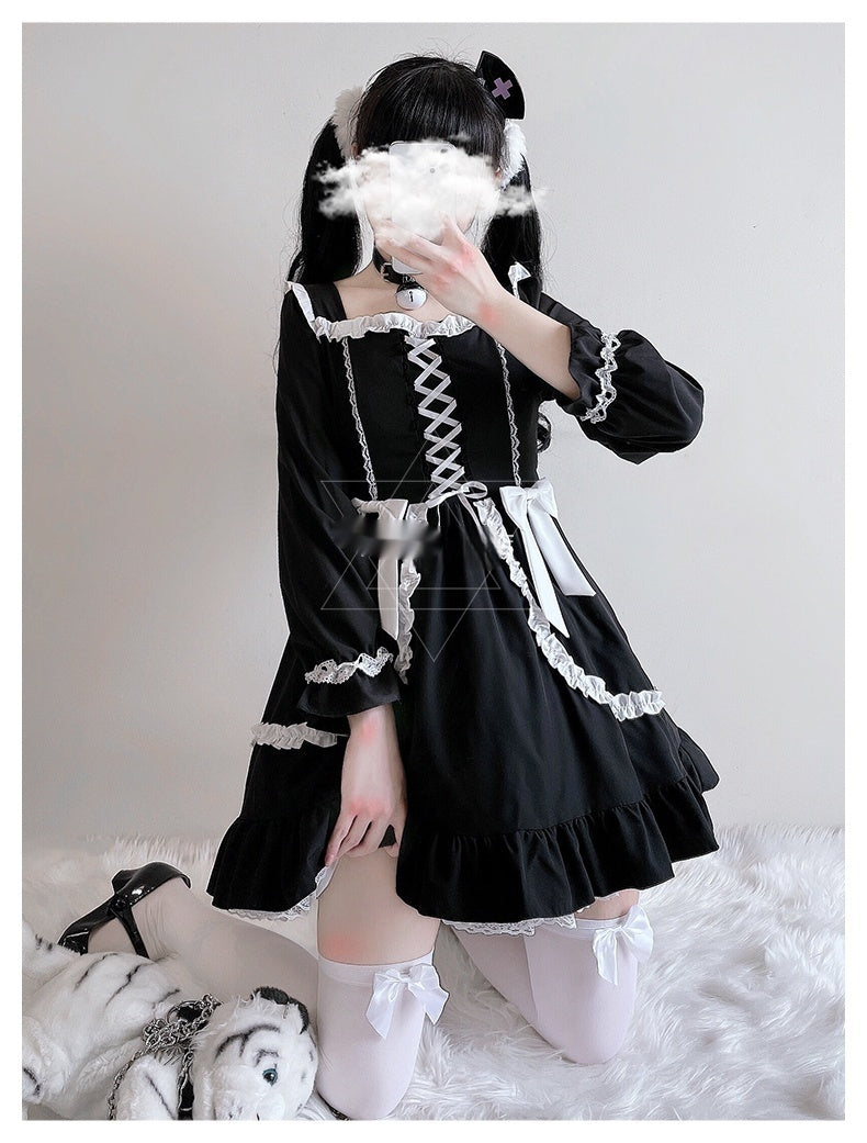 Kawaii Fashion Goth Dress Whimsical Woodland Collage Dress