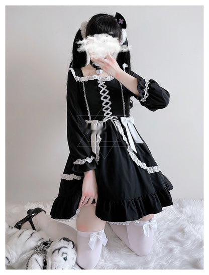 Kawaii Fashion Goth Dress Whimsical Woodland Collage Dress