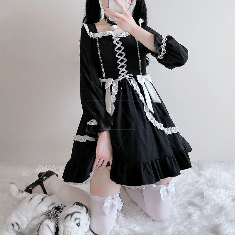 Kawaii Fashion Goth Dress Whimsical Woodland Collage Dress