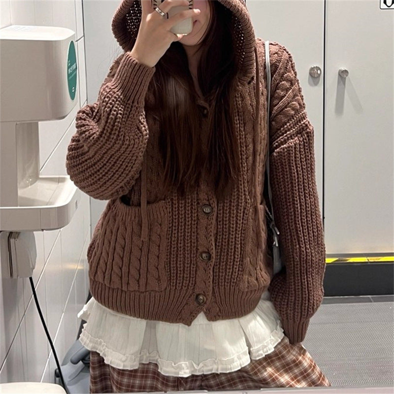 Kawaii Fashion Sweater Caramel Cloud Knitted Cardigan