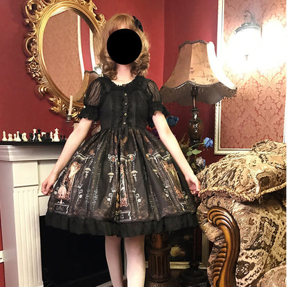 Kawaii Fashion Goth Dress Crimson Velvet Dreamscape Dress
