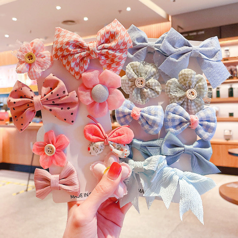 Kawaii Fashion Whimsical Blossom Bow Hair Accessory Ensemble
