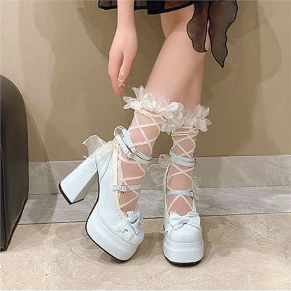 Kawaii Fashion Shoes Whimsical Twilight Buckle Heels