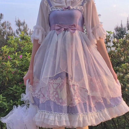 Lolita Skirt Student Sweet Cute Soft Girl Small  Lolita Jsk Suspender Dress