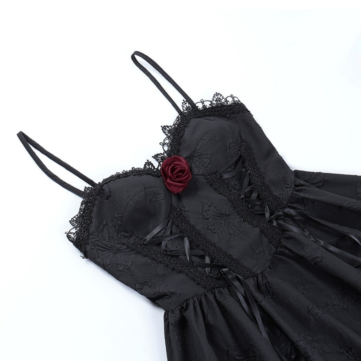 Kawaii Fashion Goth Dress Midnight Velvet Whispers Suspenders Dress