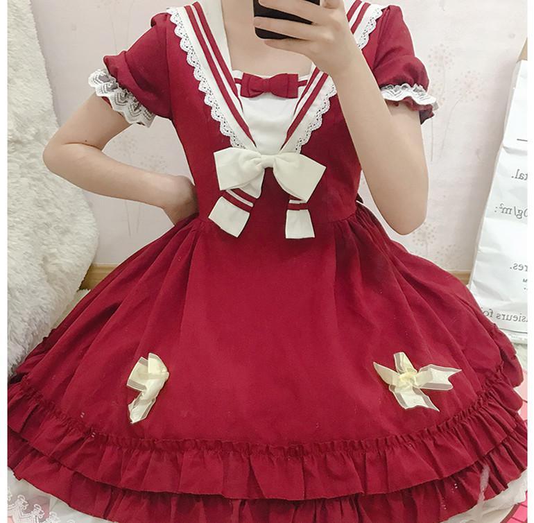 Kawaii Fashion Lolita Dress Navy Lace Enchantment Princess Dress