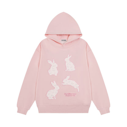 kawaii fashion creative Bunny Patch Embroidered Hoodie