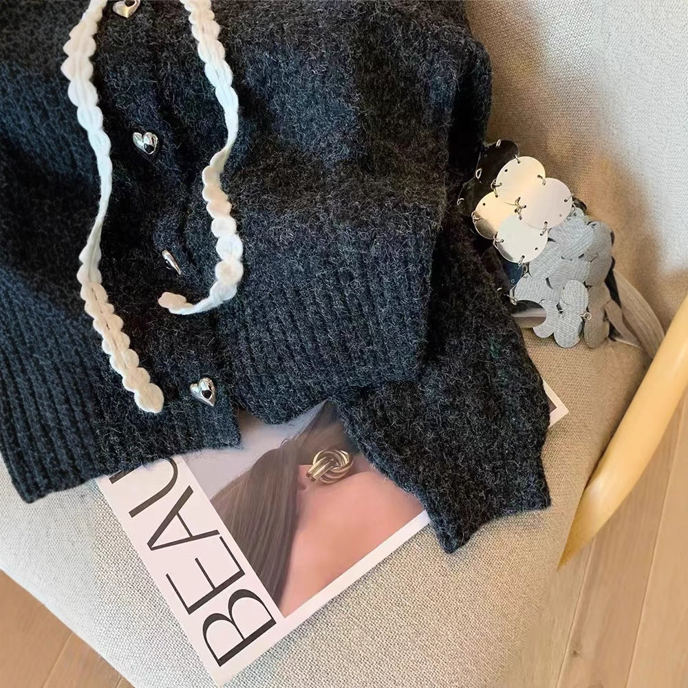 Kawaii Fashion Sweater Midnight Whisper Cardigan of Velvet Dreams