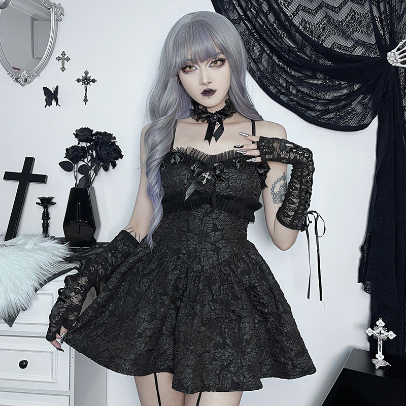 Kawaii Fashion Goth Dress Enchanted Midnight Lace Dream Dress