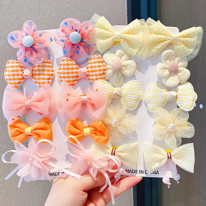 Kawaii Fashion Whimsical Blossom Bow Hair Accessory Ensemble