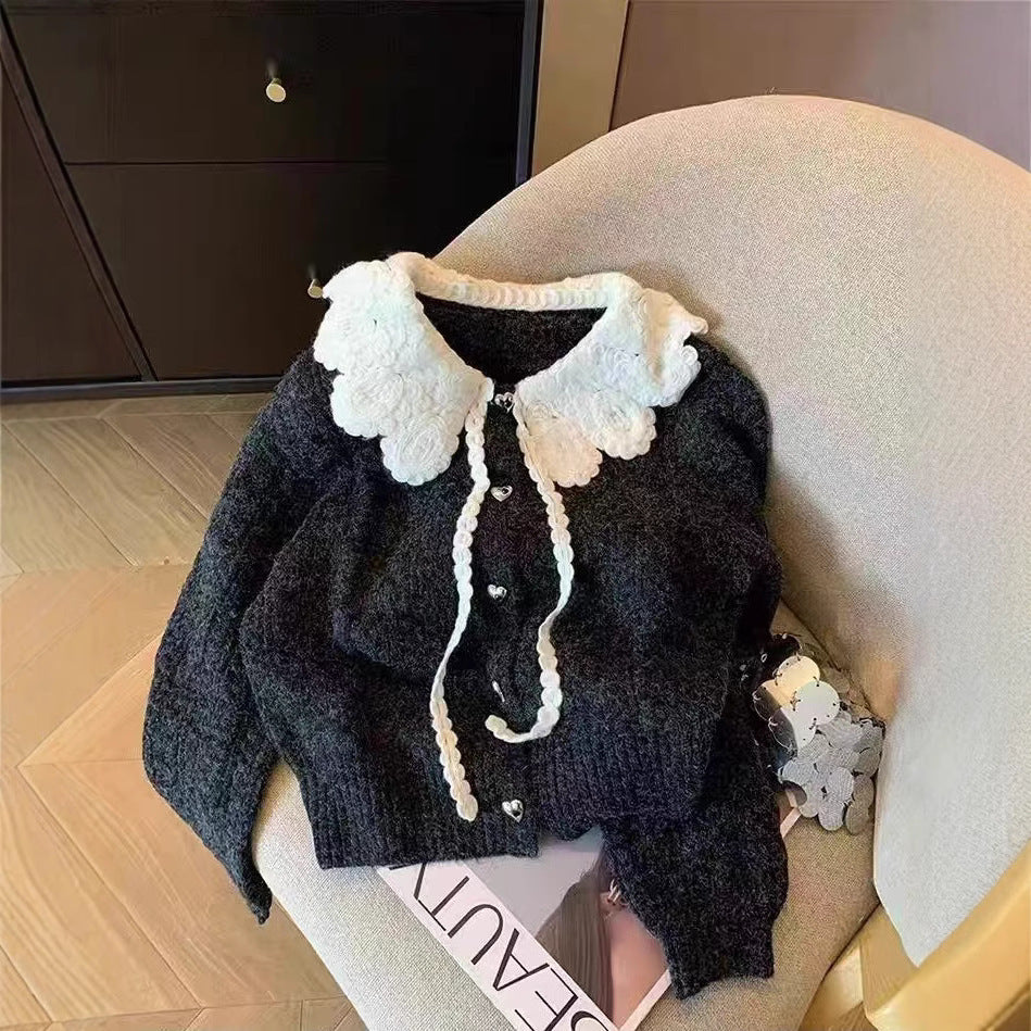 Kawaii Fashion Sweater Midnight Whisper Cardigan of Velvet Dreams
