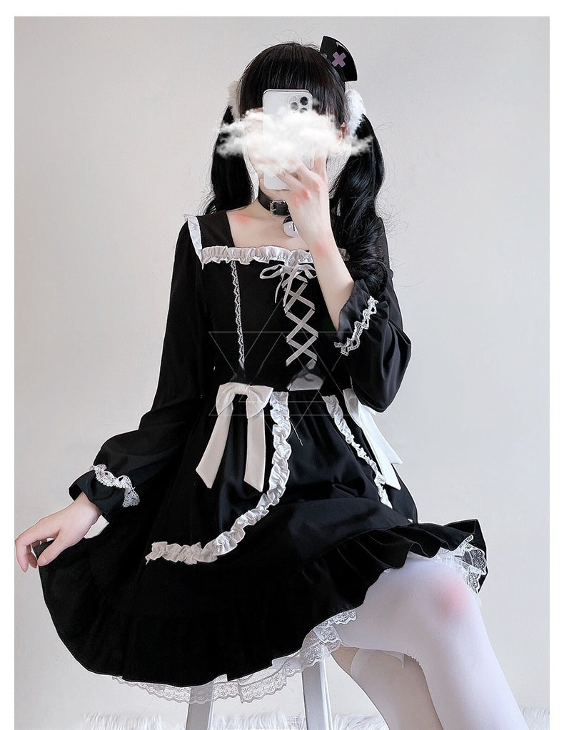 Kawaii Fashion Goth Dress Whimsical Woodland Collage Dress