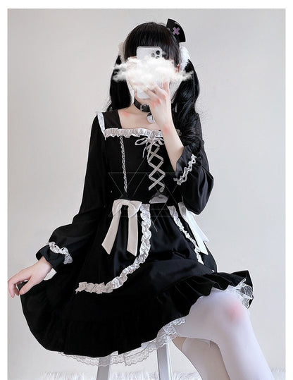 Kawaii Fashion Goth Dress Whimsical Woodland Collage Dress