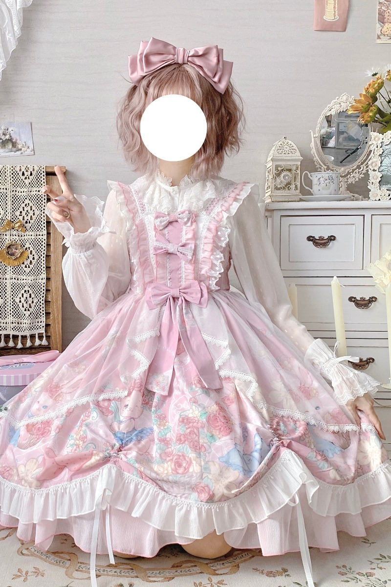 Kawaii Fashion Lolita Dress Whimsical Cherry Blossom Dreamer Dress