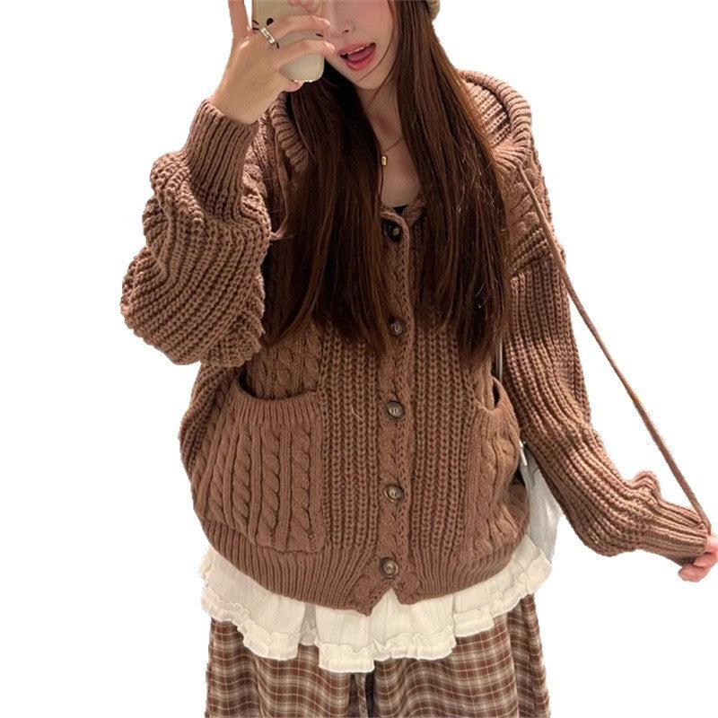 Kawaii Fashion Sweater Caramel Cloud Knitted Cardigan