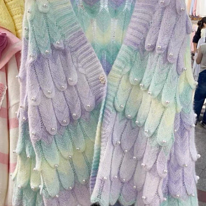 Kawaii Fashion Sweater Whimsical Dreamscape Gradient Cardigan